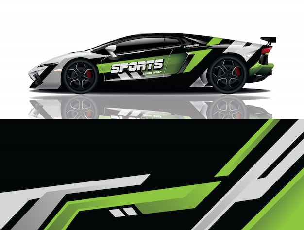 diseño de envoltura de calcomanía de coche deportivo