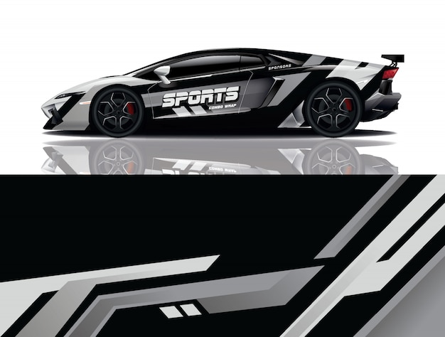 diseño de envoltura de calcomanía de coche deportivo
