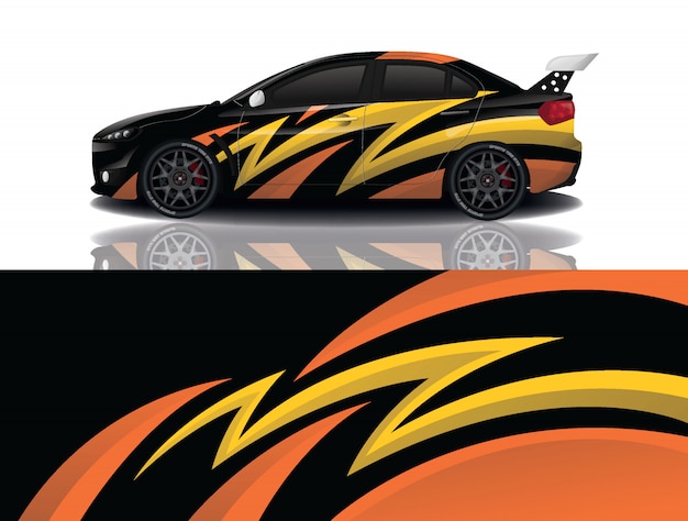 diseño de envoltura de calcomanía de coche deportivo