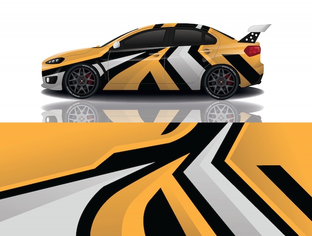diseño de envoltura de calcomanía de coche deportivo