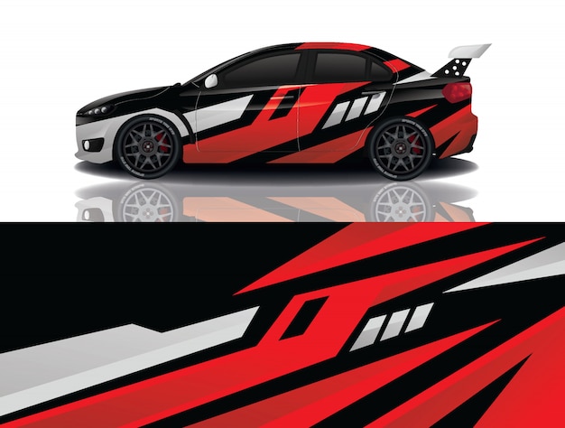diseño de envoltura de calcomanía de coche deportivo