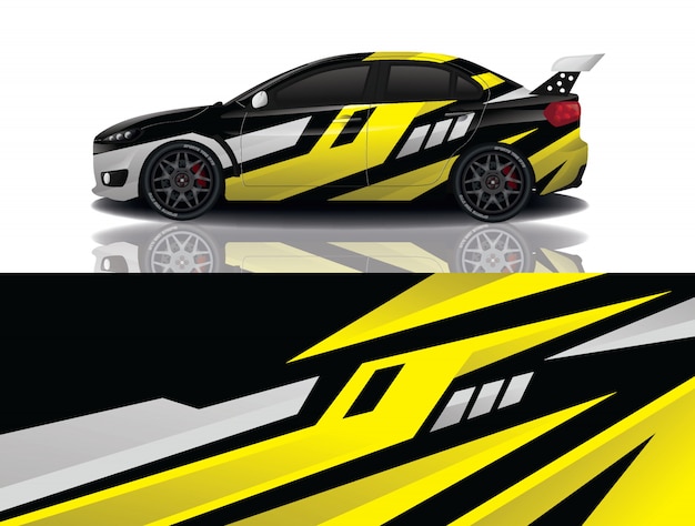 diseño de envoltura de calcomanía de coche deportivo