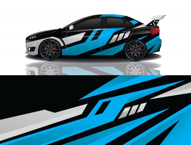 Diseño de envoltura de calcomanía de coche deportivo