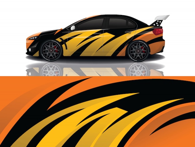 diseño de envoltura de calcomanía de coche deportivo