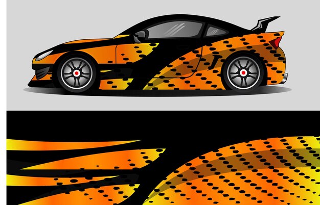 Vector diseño de envoltura de calcomanía de coche deportivo