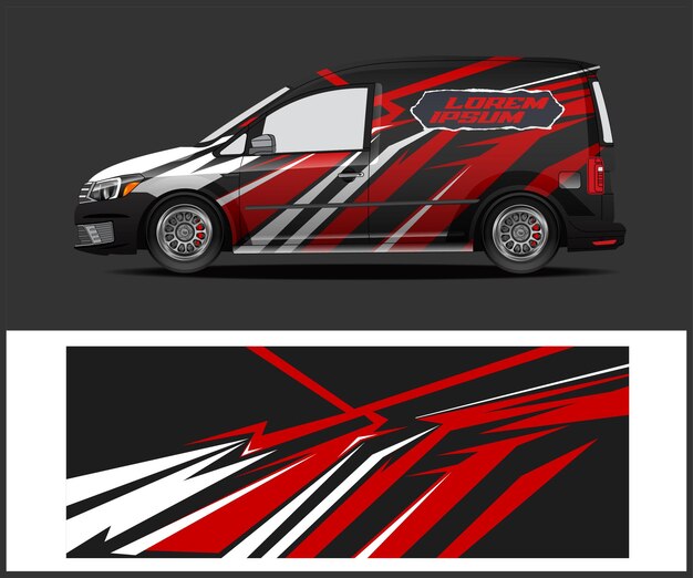 diseño de envoltura de calcomanía de coche para librea de carreras o vinilo de coche