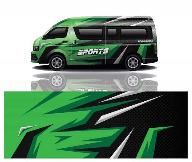 Diseño de envoltura de calcomanía de Van Car