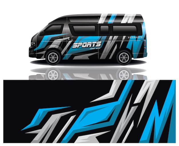 Diseño de envoltura de calcomanía de Van Car