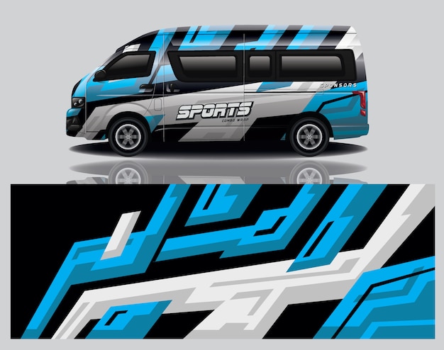 Diseño de envoltura de calcomanía de Van Car