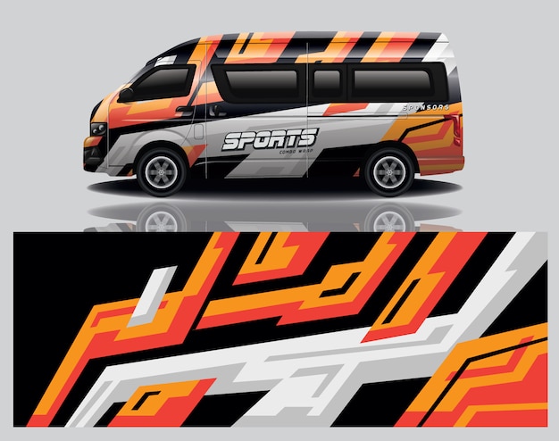 Diseño de envoltura de calcomanía de Van Car