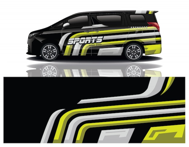 Diseño de envoltura de calcomanía de Van Car