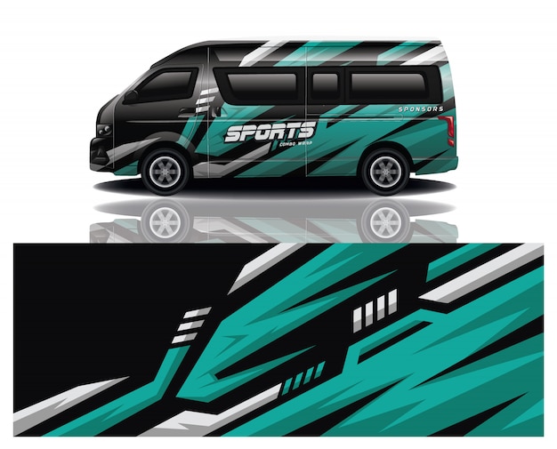 Diseño de envoltura de calcomanía de Van Car