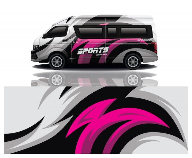 Diseño de envoltura de calcomanía de Van Car