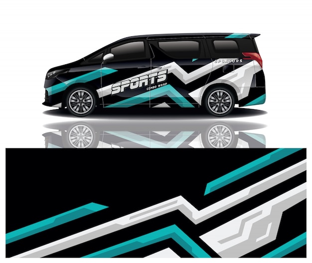 Diseño de envoltura de calcomanía de Van Car