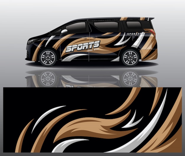 Diseño de envoltura de calcomanía de Van Car