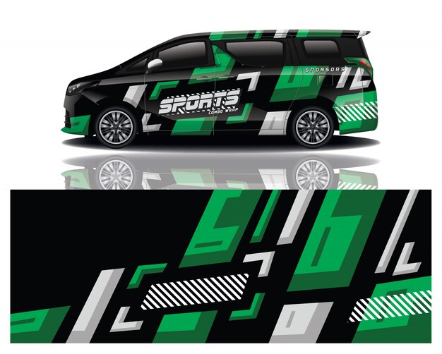 Diseño de envoltura de calcomanía de Van Car