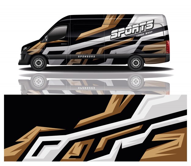 Diseño de envoltura de calcomanía de Van Car
