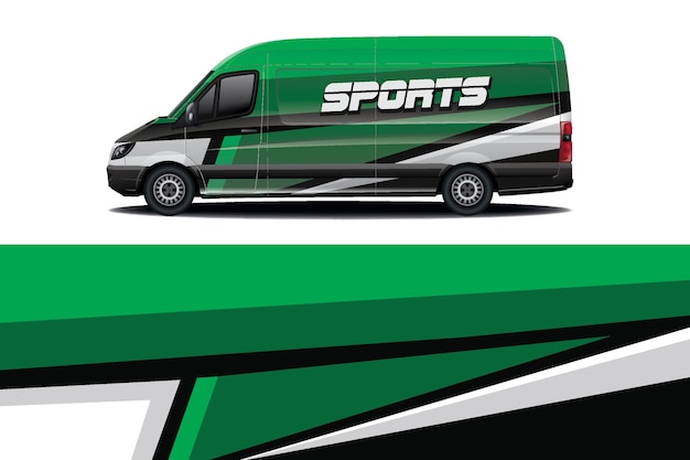 Diseño de envoltura de calcomanía de Van Car