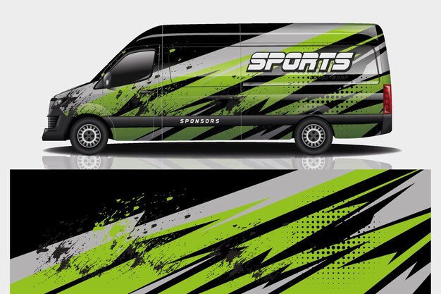Diseño de envoltura de calcomanía de Van Car