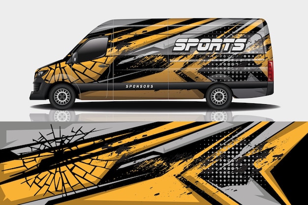 Diseño de envoltura de calcomanía de Van Car