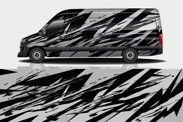 Diseño de envoltura de calcomanía de Van Car