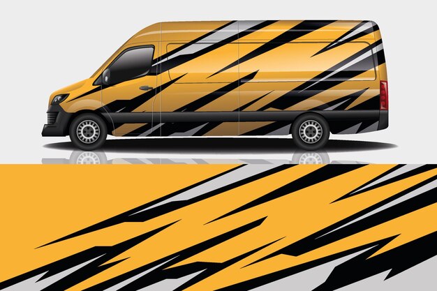Diseño de envoltura de calcomanía de Van Car