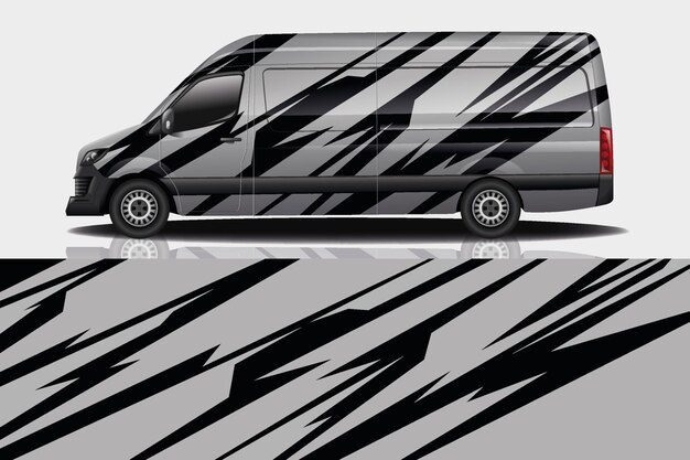 Diseño de envoltura de calcomanía de Van Car