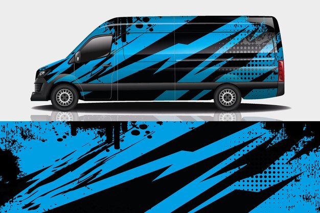 Diseño de envoltura de calcomanía de Van Car