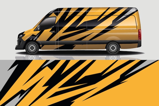 Diseño de envoltura de calcomanía de Van Car