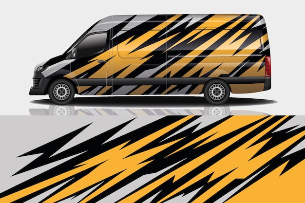 Diseño de envoltura de calcomanía de Van Car
