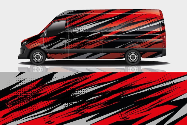 Diseño de envoltura de calcomanía de Van Car