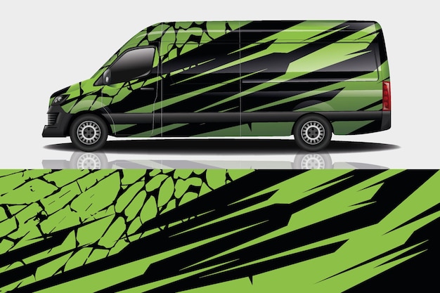 Diseño de envoltura de calcomanía de Van Car