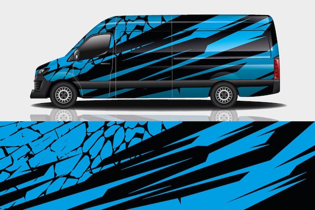 Diseño de envoltura de calcomanía de Van Car