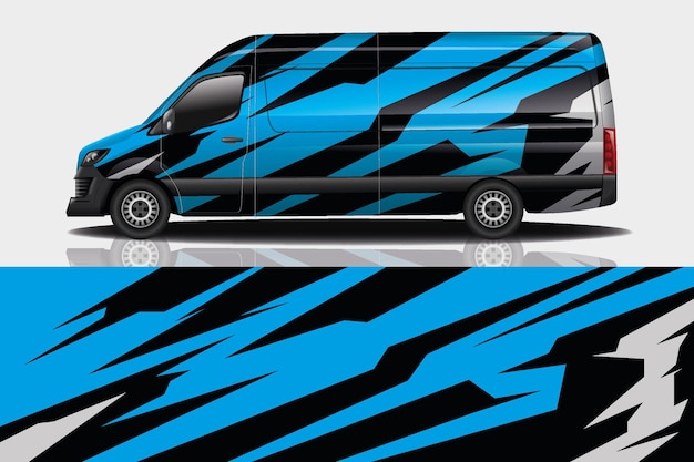 Diseño de envoltura de calcomanía de Van Car