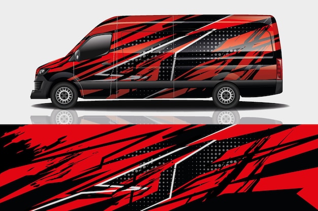 Diseño de envoltura de calcomanía de Van Car
