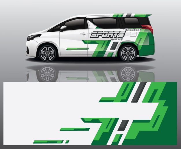 Diseño de envoltura de calcomanía de Van Car