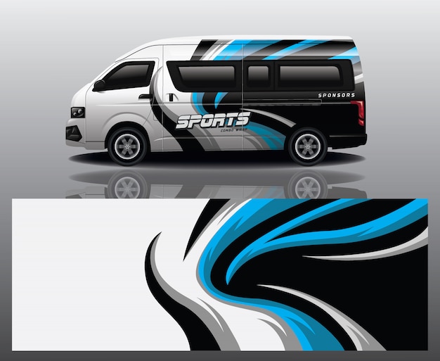 Diseño de envoltura de calcomanía de Van Car