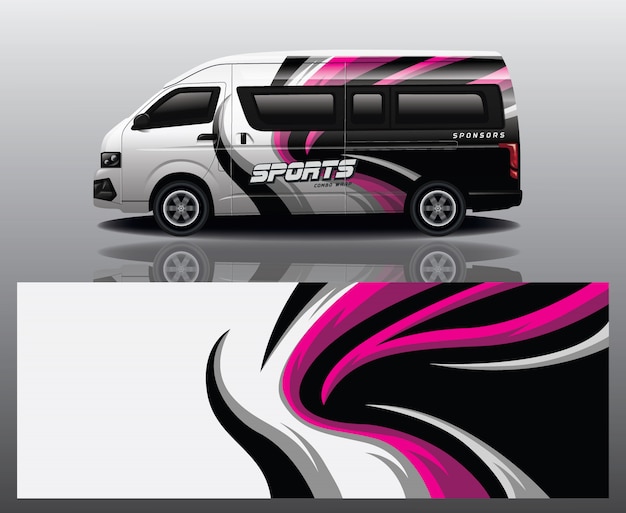 Diseño de envoltura de calcomanía de Van Car