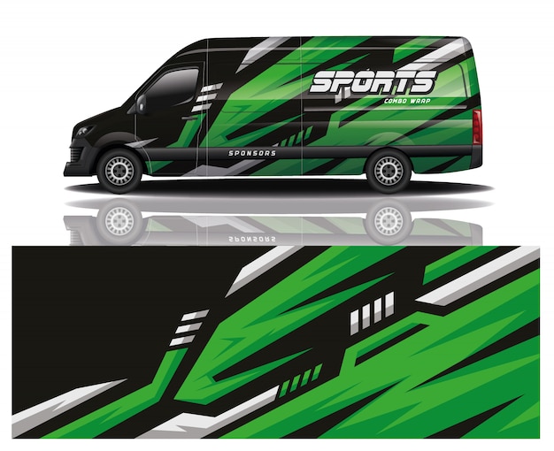 Diseño de envoltura de calcomanía de Van Car