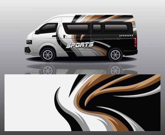 Diseño de envoltura de calcomanía de Van Car