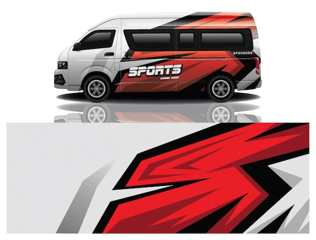 Diseño de envoltura de calcomanía de Van Car
