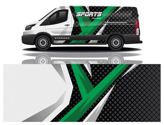 Diseño de envoltura de calcomanía de Van Car