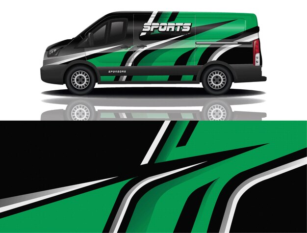 Diseño de envoltura de calcomanía de Van Car