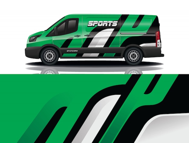 Diseño de envoltura de calcomanía de Van Car