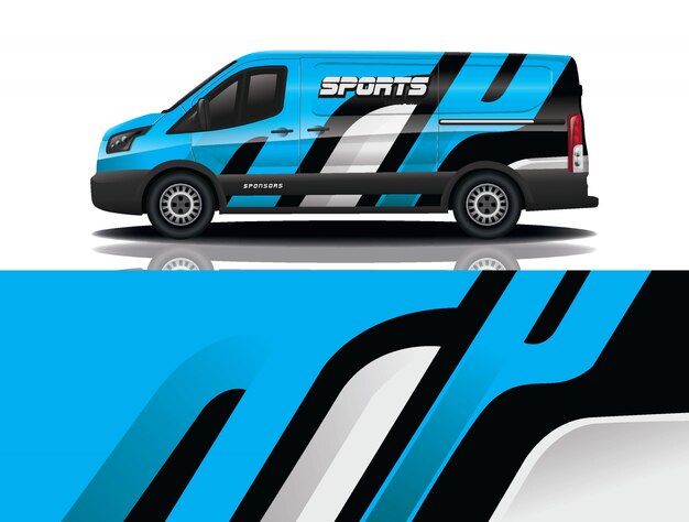 Diseño de envoltura de calcomanía de Van Car