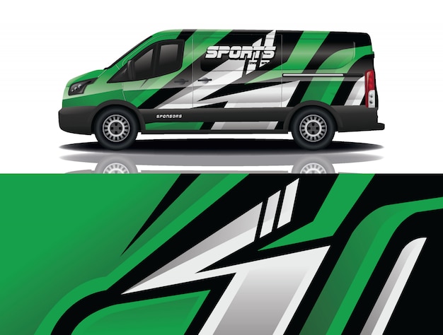 Diseño de envoltura de calcomanía de Van Car