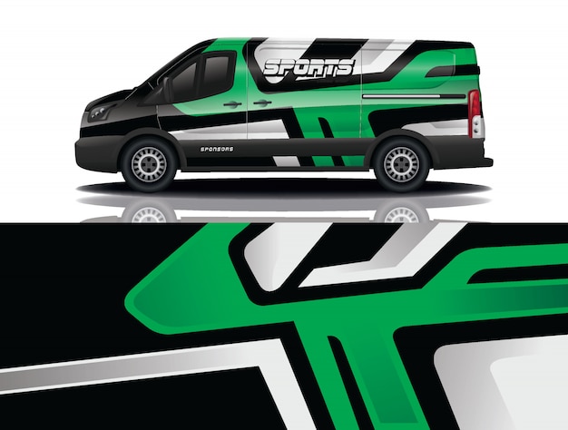 Diseño de envoltura de calcomanía de Van Car