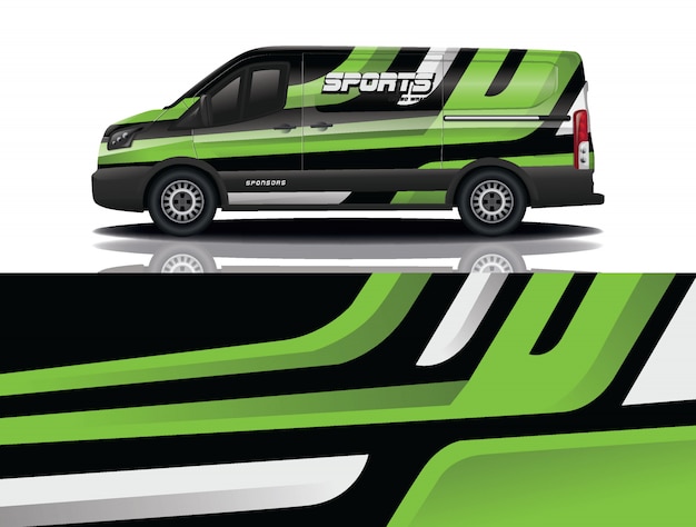 Diseño de envoltura de calcomanía de Van Car