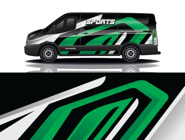 Diseño de envoltura de calcomanía de Van Car