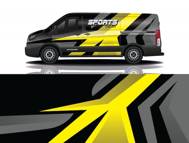 Diseño de envoltura de calcomanía de Van Car